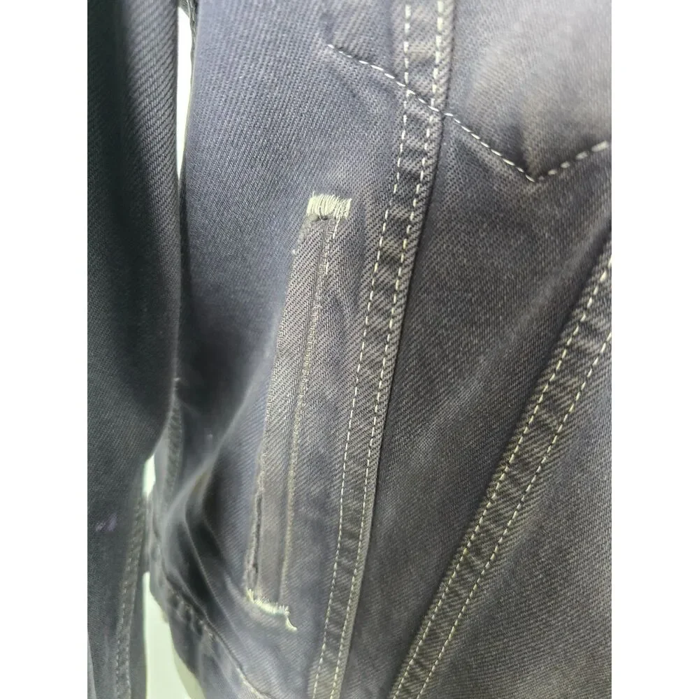 Custom Distressed Jean 90s Grunge‎ Patchwork Painted Denim Levis Trucker Jacket - Picture 14 of 15